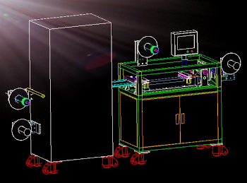 1. パンチングマシンと統合された自動フィルムラミネートシステム（オプション：検査カメラ）