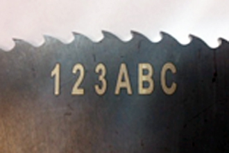 Metal saw marking (metal, iron-based)